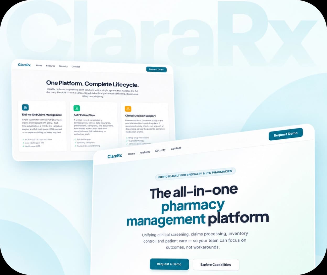 Clara RX pharmacy platform showcase